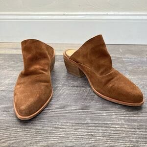 Splendid Brown suede leather pointed toe slip on booties boots size 7 B130